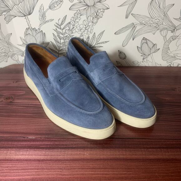 Mens Allen Edmonds Randolph Verse Penny Loafer Blue Suede Size 10.5 EUC! main image 4